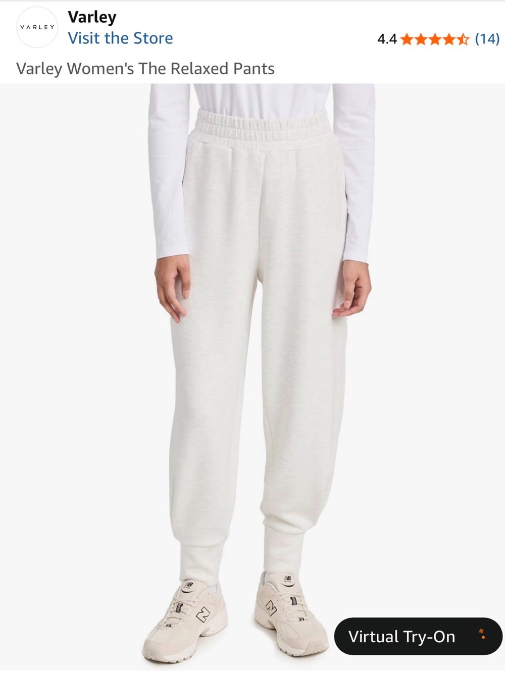 Varley Off-White Relaxed Track Pants